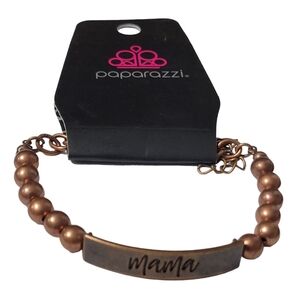 bronze colored bracelet engraved with Mama by paparazzi